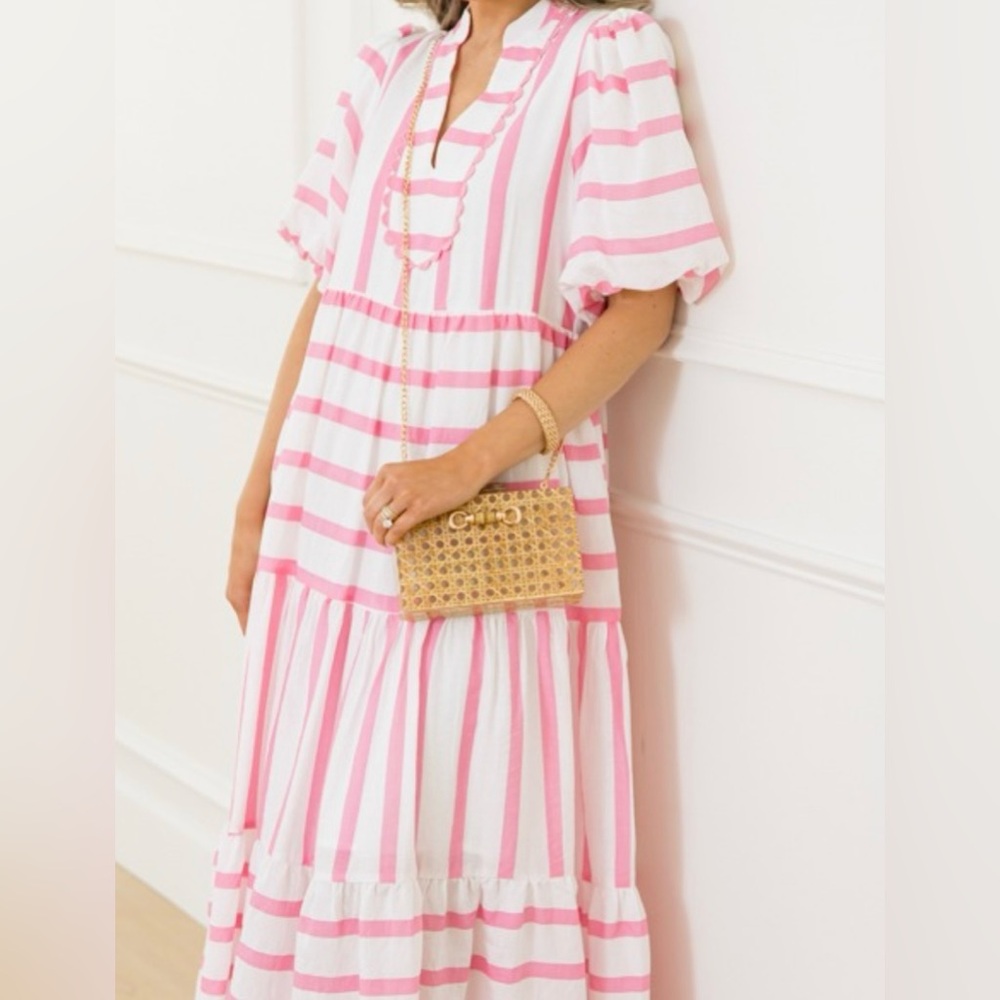 Pink and White Striped Dress